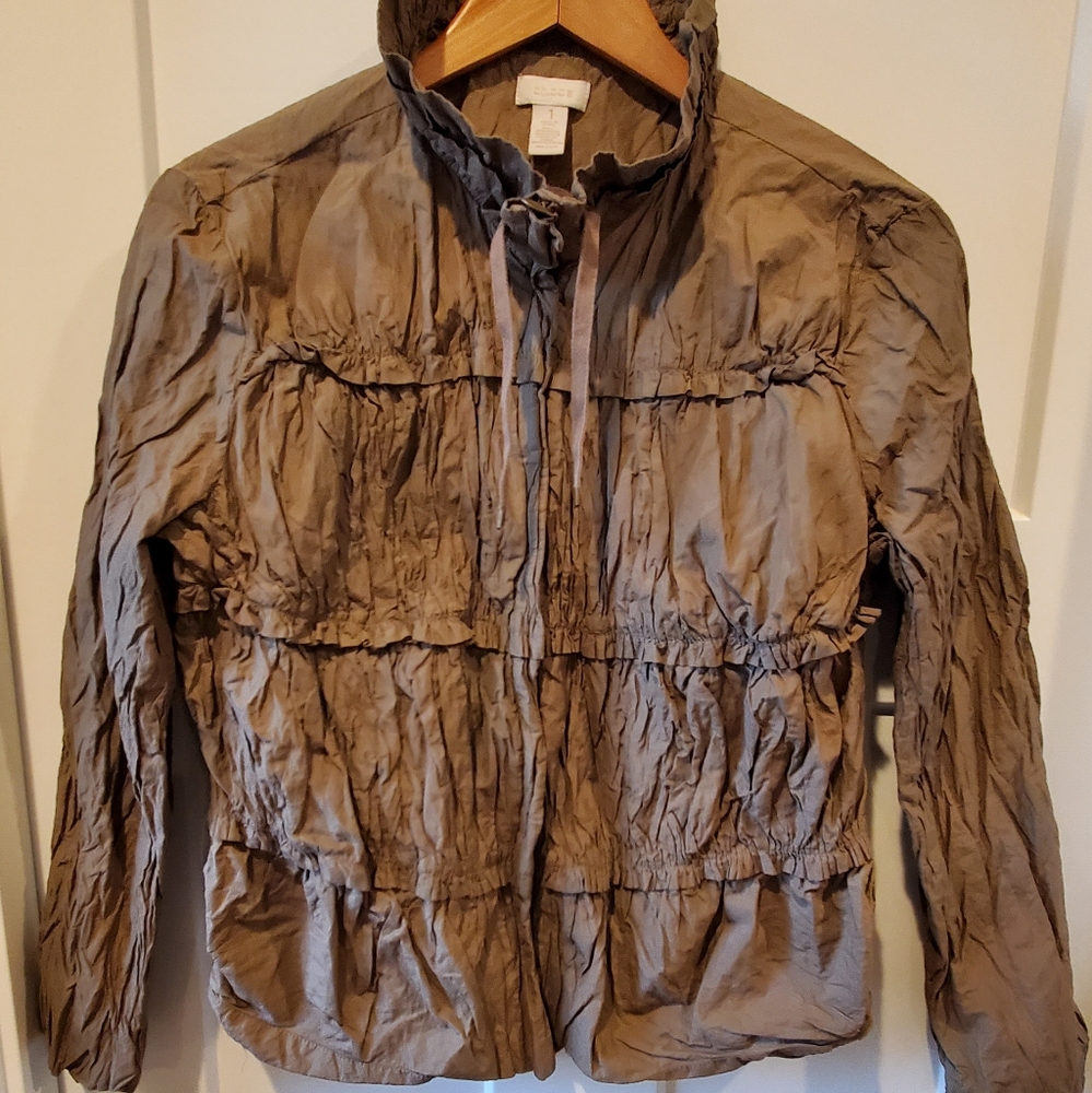 Chicos Womens jacket layered ruched size 1